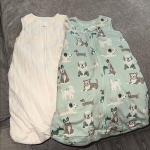 Cozy Critters Kids Sleep Sacks - Mint and White